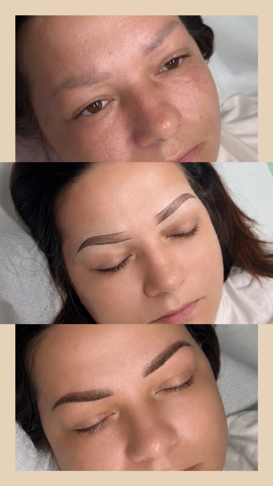 Brows after shaping and definition work in the studio