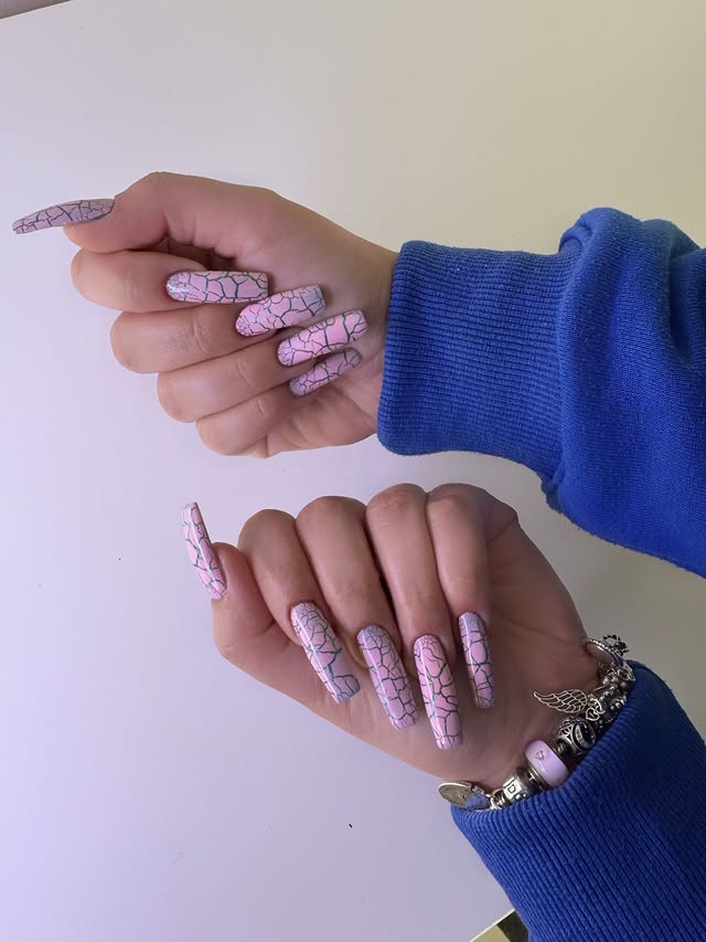 Detail of a completed nail treatment