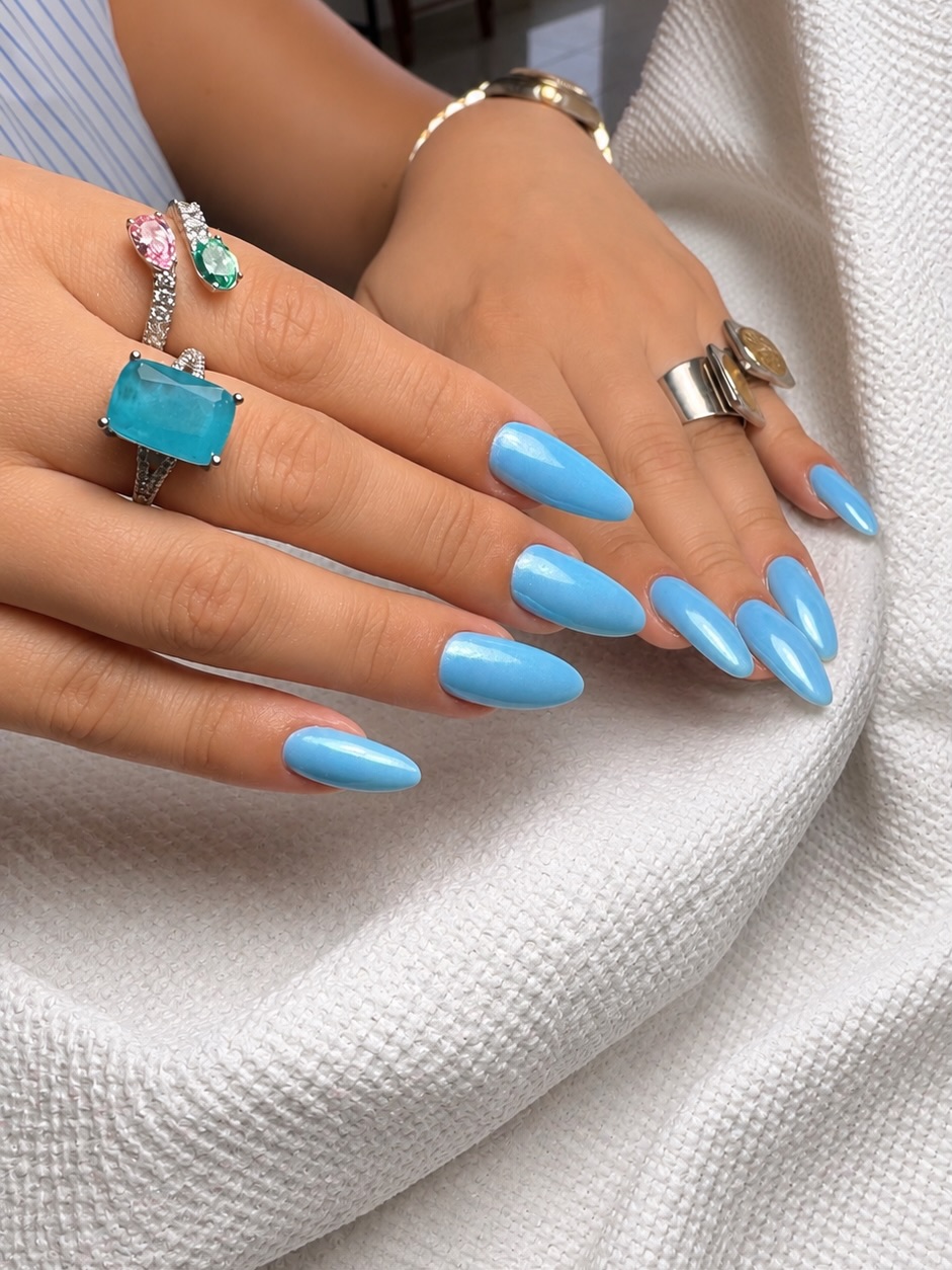 A finished set of gel nails