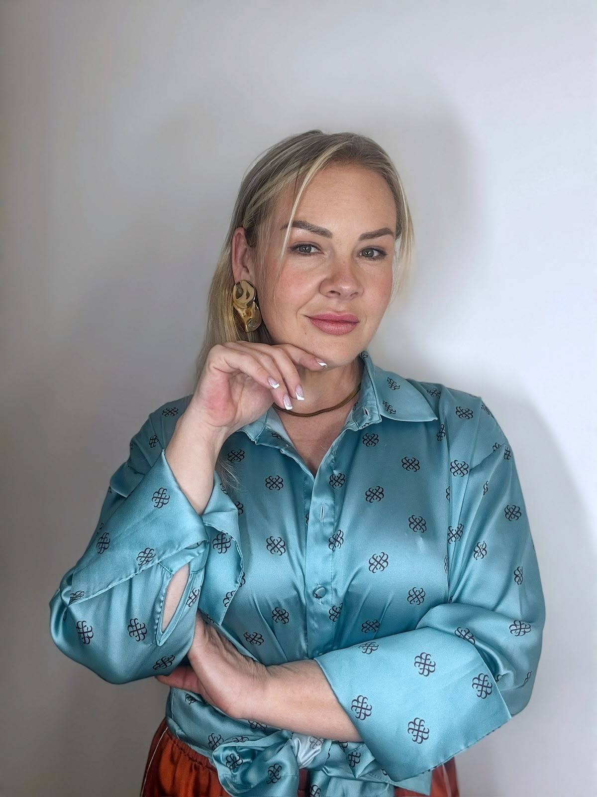 The beauty specialist behind Pafos Beauty, photographed in the studio